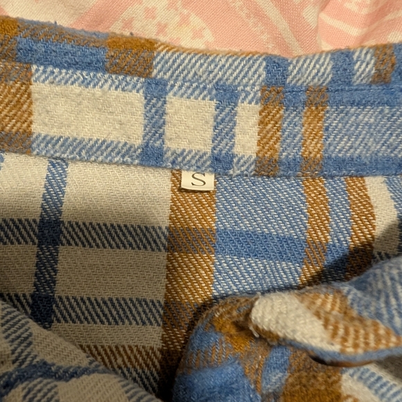 Plaid Button Down Shirt - Blue and Brown - Picture 7 of 9